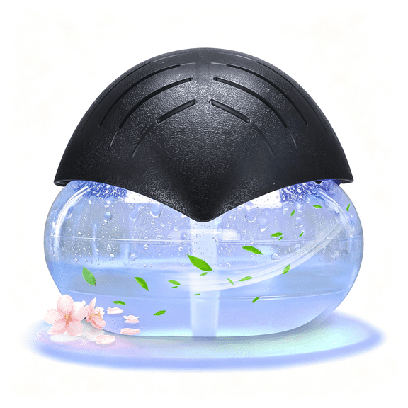 RAGUPEL Air FreshenerBlack-For Home,Bedroom,Office and Warehouse-Essential Oil Aroma Diffuser with Led Color Night Light and Soothing Water Flow Sound-For Pets and Smokers.
