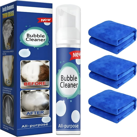RAGUPEL All-Purpose Rinse-Free Cleaning Spray,Highly Effective Oil Breakdown Foaming Spray,Kitchen Clean Bubble Cleaner Foam Suitable for Cleaning Pots,Stoves,Pot Bottoms,Ventilators,Etc.