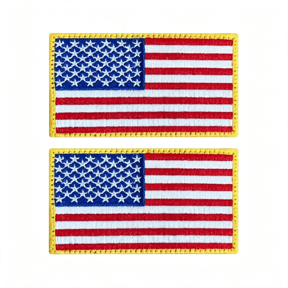 RAGUPEL American Flag Patch Set - 2 Pcs Embroidered Tactical Patches, Hook & Loop for Backpacks/Vests/Dog Harnesseses (2''X3.2''), Classic American Flag Patch (Red)