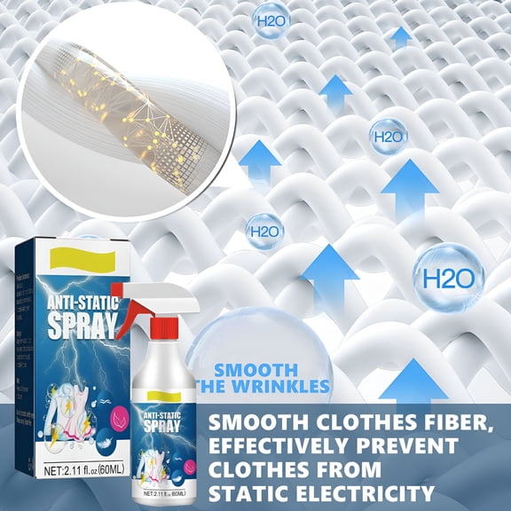 RAGUPEL Antistatic Spray Household Clothes Cotton Quilt Antistatic Lasting Hair Antistatic Spray 60ml/2.1fl Oz