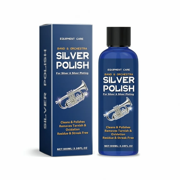 RAGUPEL Band & Orchestra Silver Polish, Clean, Polish, Wax & Protect Glossy Instruments & Surfaces, 3.38 oz Cleaning Solution with Added UV Protectant & Anti-Static - Prevents Dust & Smudges