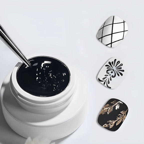 RAGUPEL Black Solid 3D Nail Sculpting Gel, No-Wipe Carving Gel for Nail Art, Multifunctional Molding Gel for DIY Manicure