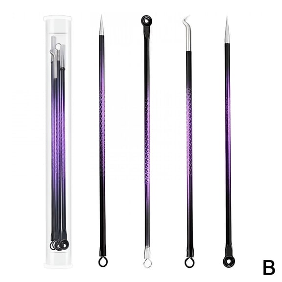 RAGUPEL Blackhead Remover Extractor Tool Kit 4 Pack, Stainless Steel Acne Comedone Pimple Popper Needle Set for Facial Cleaning, Professional Skin Care Extraction Tools for Blackheads and Whiteheads