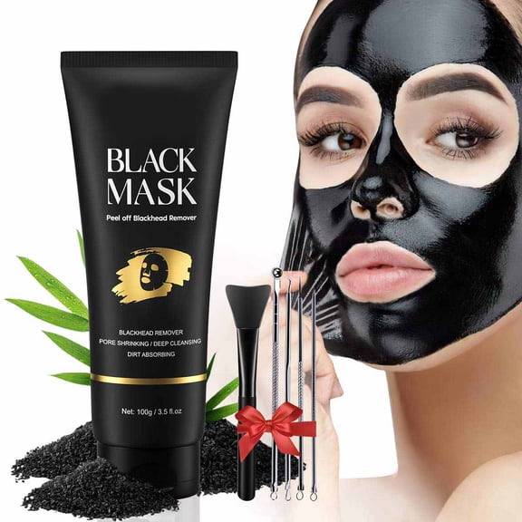 RAGUPEL Blackhead Remover Kit,Charcoal Peel Off Facial with Brush and Pimple Extractors,Deep Cleansing for Face Nose Blackhead Pores,For All Skin Types(3.5 Fl.Oz)