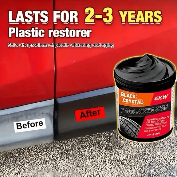RAGUPEL Car Plastic Restorer Trim Polish Black Shine Reviver for Faded Bumpers & Panels Solution Finish Black Trim Restorer