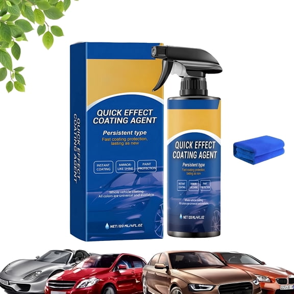 RAGUPEL Car Polish Coating Spray, Quick Effect Ceramic Sealant for All Vehicles, Advanced Hydrophobic Detailing Agent, Easy Spray & Wipe Shine, 120ml