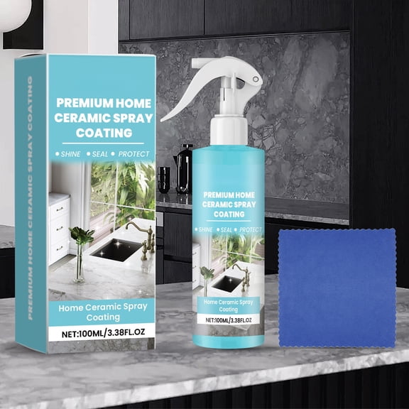 RAGUPEL Ceramic Coating Spray 100ml/3.38 Fl. Oz Shine,Seal & Protect Kitchen & Bath Surfaces - High Shine - Repels Stains & Grime Effortlessly - Use on Stainless Steel,Sinks,Countertops,Glass & More
