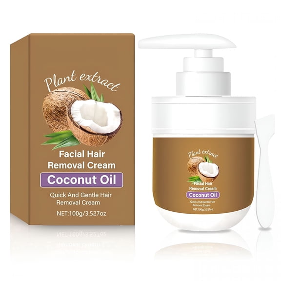 RAGUPEL Coconut Oil Facial Hair Removal Cream for Women-Removes Hair from Chin,Upper Lip,Plant Extract,Mild and Non-Irritating(3.52Oz)