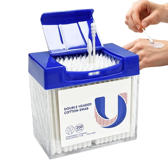 RAGUPEL Cotton Swabs for Ears,Double Head Hygiene Earwax Tool,Cotton,For Clogged Itchy Relief Adult Men Women Family Travel Home Spa,Dual-Ended Ear Swabs