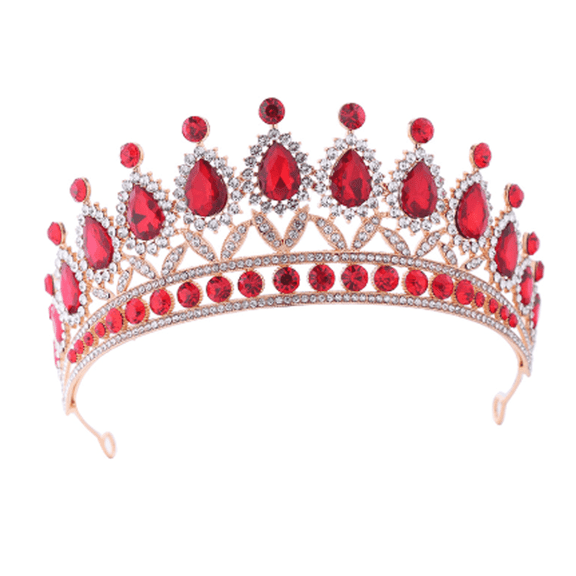 RAGUPEL Crown,Ab Crystal Tiara Birthday Tiara,Wedding Crown Sparkling Bridal Headband Tiaras for Women,Red