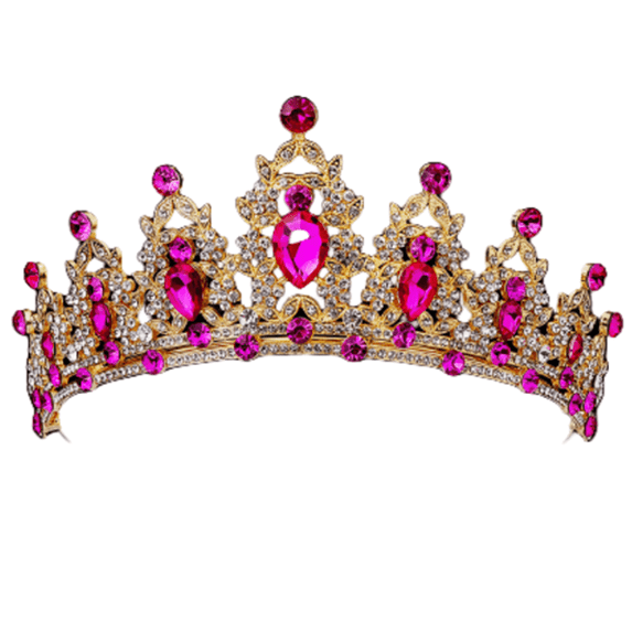 RAGUPEL Crown,Luxurious Crystal Headband Birthday Crown Adult Woman,Comfortable Bridal Accessory Elegant Fit Tiaras for Women,Gold&Rose Red