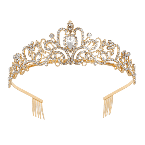 RAGUPEL Crown,Timeless and Regal Appearance Crowns for Women,Magical Princess Look Birthday Crown Adult Woman for Any Special Occasion,Gold