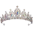 thumbnail image 1 of RAGUPEL Crown,Wedding Crown Birthday Crown Adult Woman,Shimmering Ab Crystals Princess Bridal Headband Birthday Tiara,Silver&Colorful, 1 of 2