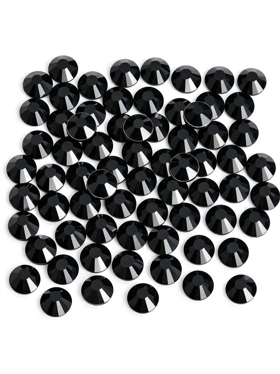 Crystal Flatback Rhinestones Gems for Crafts 4.8Mm Ss20, Jet | Glue Fix, 1440Pcs Glass Rhinestones for Bedazzling, Clothes, Tumblers, Nail Art, Shoes, Bags, Caps & Accessories Decoration
