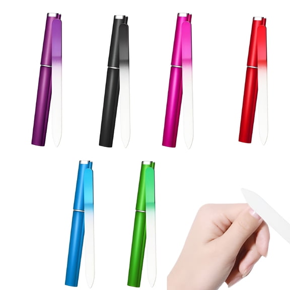 RAGUPEL Crystal Glass Nail File Double Sided Finger Nail Files for Manicure Nail Care (Assorted Color)