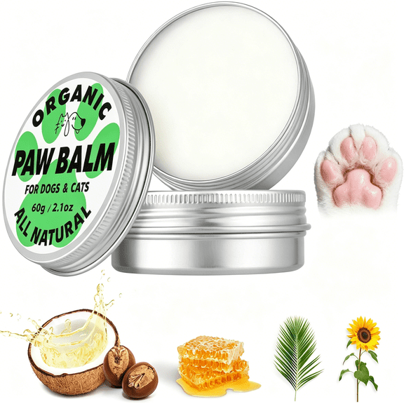 RAGUPEL Dog Paw Balm & Nose Balm (2.1oz ), Lick-Safe All-Natural Dog & Cat Paw Protector Soother with Organic Coconut Oil for dog Dry and Cracked Paws,Elbows for Hot Pavement & Winter Protection