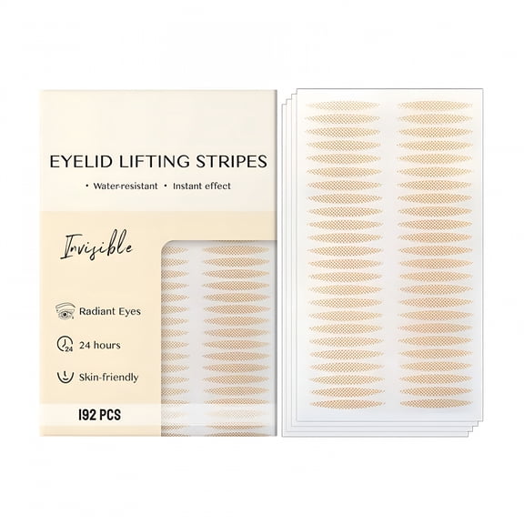 RAGUPEL Double Eyelid Tape-Breathable,Invisible Eyelid Tape Lifter Strips,Hypoallergenic Fiber,Ultra-Thin Long-Lasting Double Eyelid Tape,Suitable for Hooded,Droopy,Monolids,192Pcs