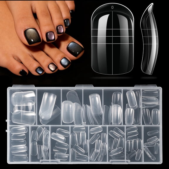 RAGUPEL Dual Toe Forms-Poly Extension Gel Toenail 150Pcs Reusable Full Cover Dual Nail Forms for Builder Toenails Nail Molds for Manicure Diy at Home Reusable Polygel Toenail Kit