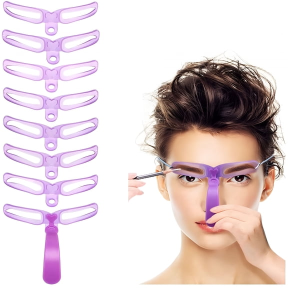 RAGUPEL Eyebrow Stencils,Eyebrow Template,Eyebrow Shaping Kit,8 Styles Reusable Eyebrow Stencil with Handle And Strap,Washable