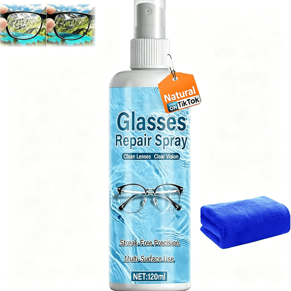 RAGUPEL Eyeglass Scratch Remover Spray - Lens Scratch Remover for Eyeglasses & Sunglasses, Home Minor Scratch Repair Liquid, Lens Cleaning & Restoration Spray for Clearer Vision (Send towels)