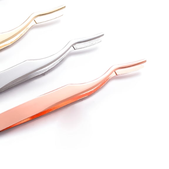 RAGUPEL Eyelash Applicator Tool Eyelash Extension Curved Lash Tweezer for Easy Lashes Application and Removal