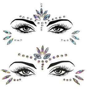 RAGUPEL Face Gems Stick Jewels for Women Cosplay Halloween Club Body Eye Face Gems Makeup Stickers Self Adhesive Face Crystals Rhinestones Festival Tattoo