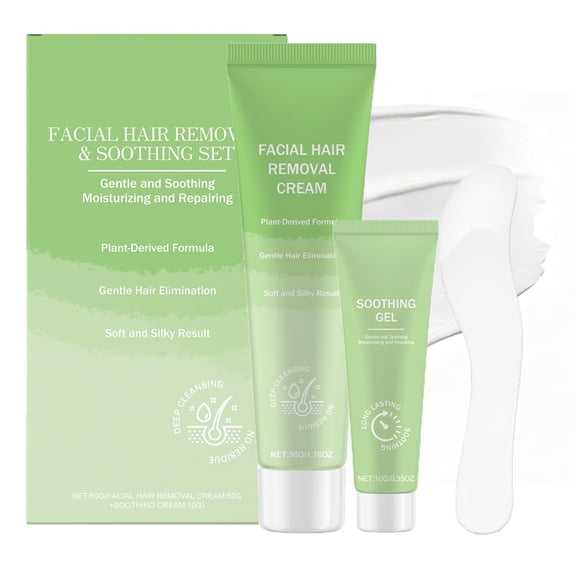 RAGUPEL Facial Hair Removal Cream for Women-Conta"S Soothgel Kit Gentle&Pa"Less Hair Remover for Upper Lip Ch"&Sideburns,5-8M"Ute Quick Depilatory Cream for Sensitive Sk" Effective At-Home