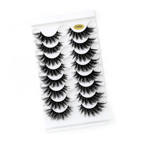RAGUPEL False Eyelashes 8D Lashes Cat-Eye Wispy Lashes 8 Pairs Pack Dramatic Long Thick Volume Eye Lashes Multipacks Eyelashes That Look Like Extensions 20mm Lashes Clusters Extensions