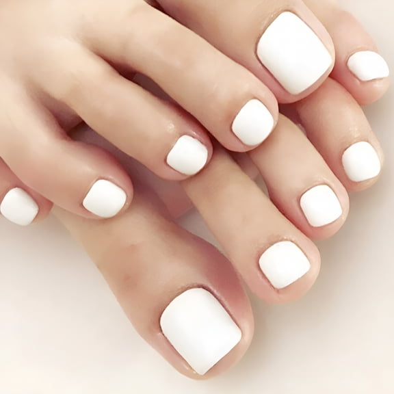 RAGUPEL Fashion Matte Fake Toenails Foot Fake Nail Full Cover Acrylic Square Daily Party Date Clip Press on Toe Nails for Women and Girls (24Pcs)