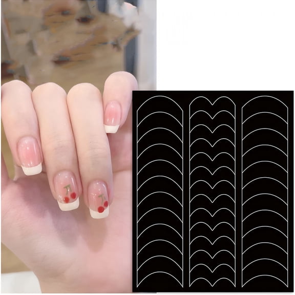 RAGUPEL French Tip Guides Self-Adhesive French Manicure Strip Stickers for Edge Auxiliary Decoration Stencil Tools