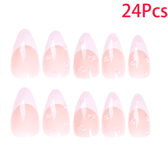 RAGUPEL French Tip Press On Nails,Elegant French Tip Design Glue On Nails Short,Waterdrop Shape Short Nails,White