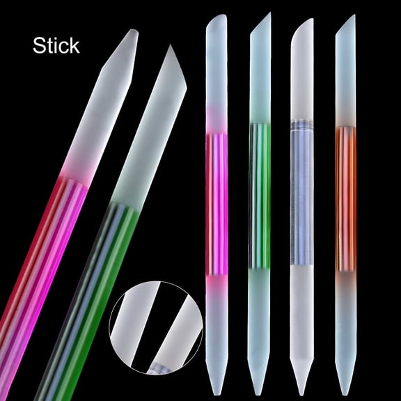 EXLEAF Glass Cuticle Pusher Double-Sided Manicure Stick Trimmer for Women