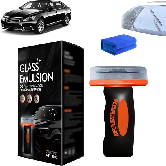RAGUPEL Glass Guard,Glass Cleaner,Glass Emulsion Oil Film Purification for Glass Surfaces,Automotive Oil Film Cleaning Brush,Car Windshield & Window Cleaner Tool for Improve Clarity (1Pc)