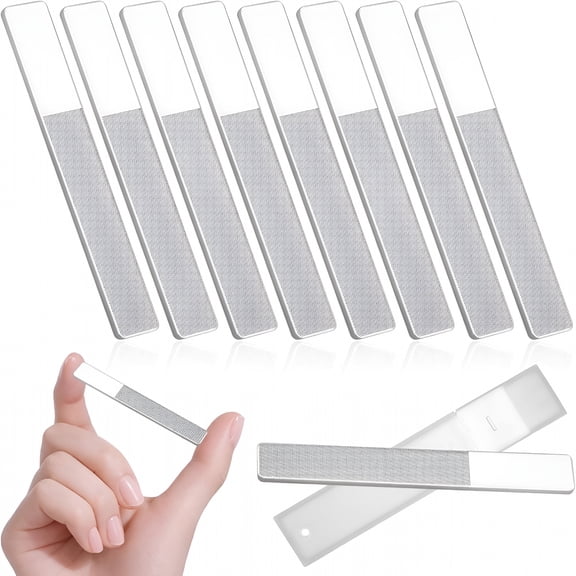 RAGUPEL Glass Nail Buffer, Nano Glass Nail File 8 Pcs Nano Nail Files with Case for Natural Nails Women Shaping Buffing And Polishing