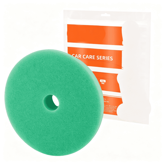 RAGUPEL Green T120 Heavy-Cut Polishing Foam Pad,1Pc 5.5" Face for 5" 125Mm Backing Plate Compound Buffing Sponge Pads for Car Buffer Polisher Compounding,Polishing and Waxing