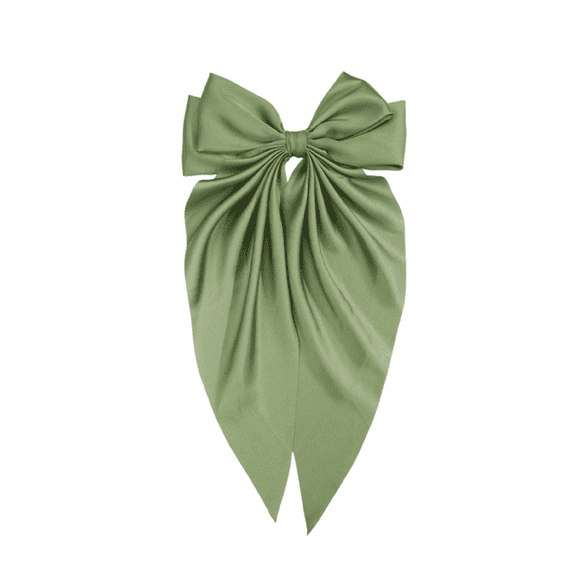 RAGUPEL Hair Clips for Women,Charming Silk Satin Black Bow Hair Clips for Thick Hair,Non-Slip Secure Grip Hair Clips for Styling,Green