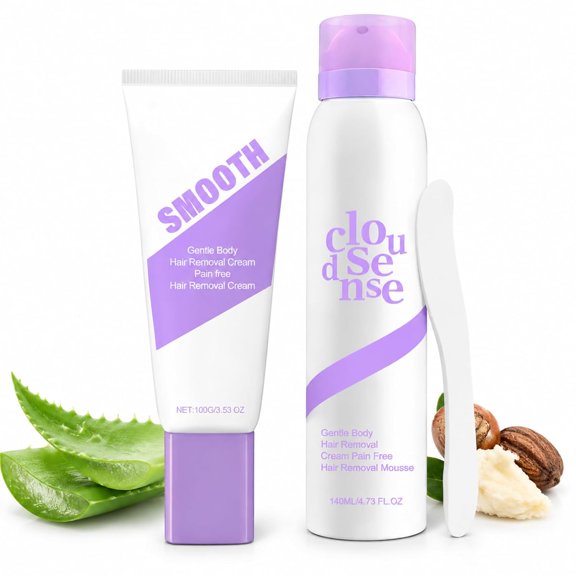 RAGUPEL Hair Removal Spray Cream - 3-In-1 with Built-In Scraper, Gentle & Fast-Acting Formula, Smooth Results for Body and Legs, Safe for Sensitive Skin, Women & Men