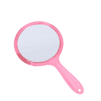 RAGUPEL Hand Held Mirror,Double-Sided Clarity Portable Travel Mirror,Elegant Makeup Mirror,Pink