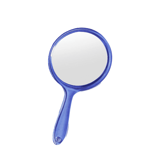 XIBUFE Hand Held Mirror,Dual-Sided Clarity Chic Makeup Mirror,Lightweight Travel Mirror,Blue