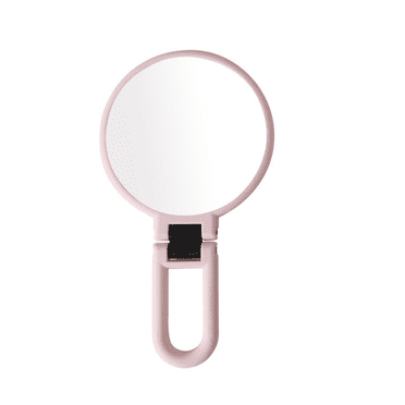 RAGUPEL Hand Held Mirror,High Definition Double-Sided Travel Mirror,360°Rotating Base Makeup Mirror,Pink,10X
