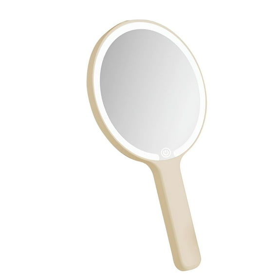 RAGUPEL Hand Mirror,Plastics Led Mirror Makeup,Light Assist Hand Mirrors with Handle,10"X6"