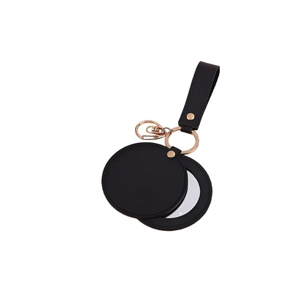 ACDANC Hand Mirror Personalized Keychain, Stylish Minimalistic Handheld Make Up Mirror Black