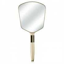 RAGUPEL Hand Mirror Unique Handle Design Hand Mirror Ideal for Travel Make Up Mirror Light Yellow