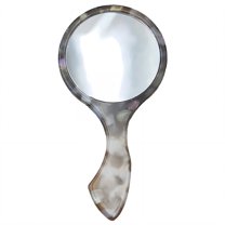 RAGUPEL Hand Mirrors with Handle,Round Glass Mirror 4.7"*2.5"*0.2" Handheld Mirror with Handle,Crystal-Clear Reflection Hand Held Mirrors with Handle,Style1