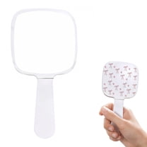 RAGUPEL Hand Mirrors with Handle,Square Mirror with Hidden Comb 7.9"*4"*0.4" Handheld Mirror with Handle,Pink Bow Print Hand Held Mirrors with Handle,Style1