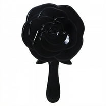 ACDANC Black Hand Mirror - 5.1"×3.1"×0.8" Circle Rose Shape Handle Vanity Mirror