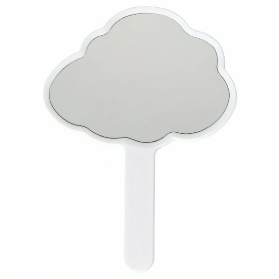 RAGUPEL Hand Mirrors with Handle,Cloud Mirror 7.1"*5.1"*0.2" Small Mirror,Aluminum-Coated Mirror Handheld Mirror,White