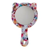 RAGUPEL Hand Mirrors with Handle,Compact Round Mirror 4.7"*3"*0.2" Handheld Mirror with Handle,Cartoon Kitty Hand Mirrors with Handle,Style1