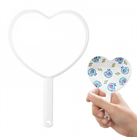 RAGUPEL Hand Mirrors with Handle,Flat Heart Hand Mirror 4.6"*3.1"*0.4" Handheld Mirror with Handle,Aluminum Mirror Handheld Mirror,Style3