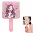 thumbnail image 1 of RAGUPEL Hand Mirrors with Handle,Hand Mirror with Square Panel 6.3"*3.5"*0.4" Small Mirror,Cartoon Girl Print Hand Held Mirrors with Handle,Style1, 1 of 7